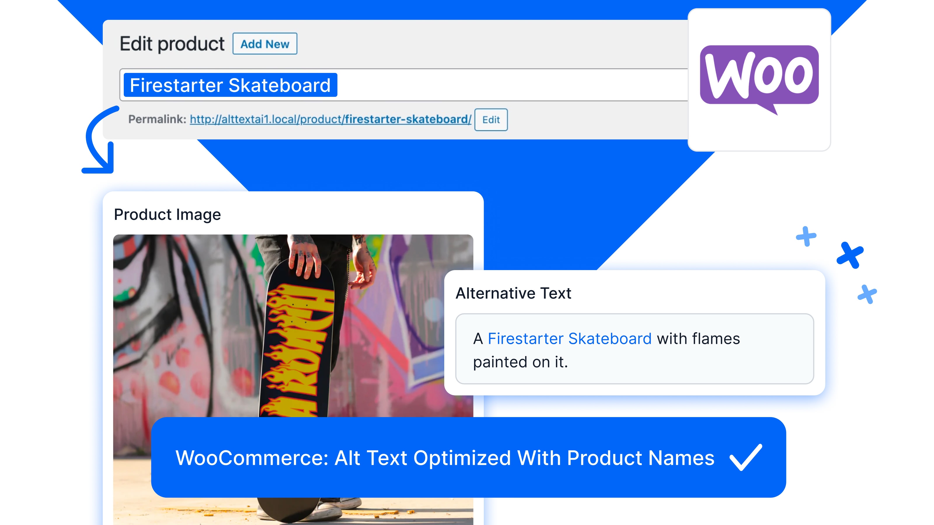 AltText.ai optimizing WooCommerce product image alt text with the product name