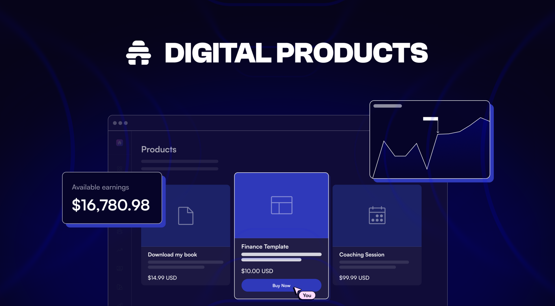 beehiiv digital products dashboard showing available earnings and paid product listings