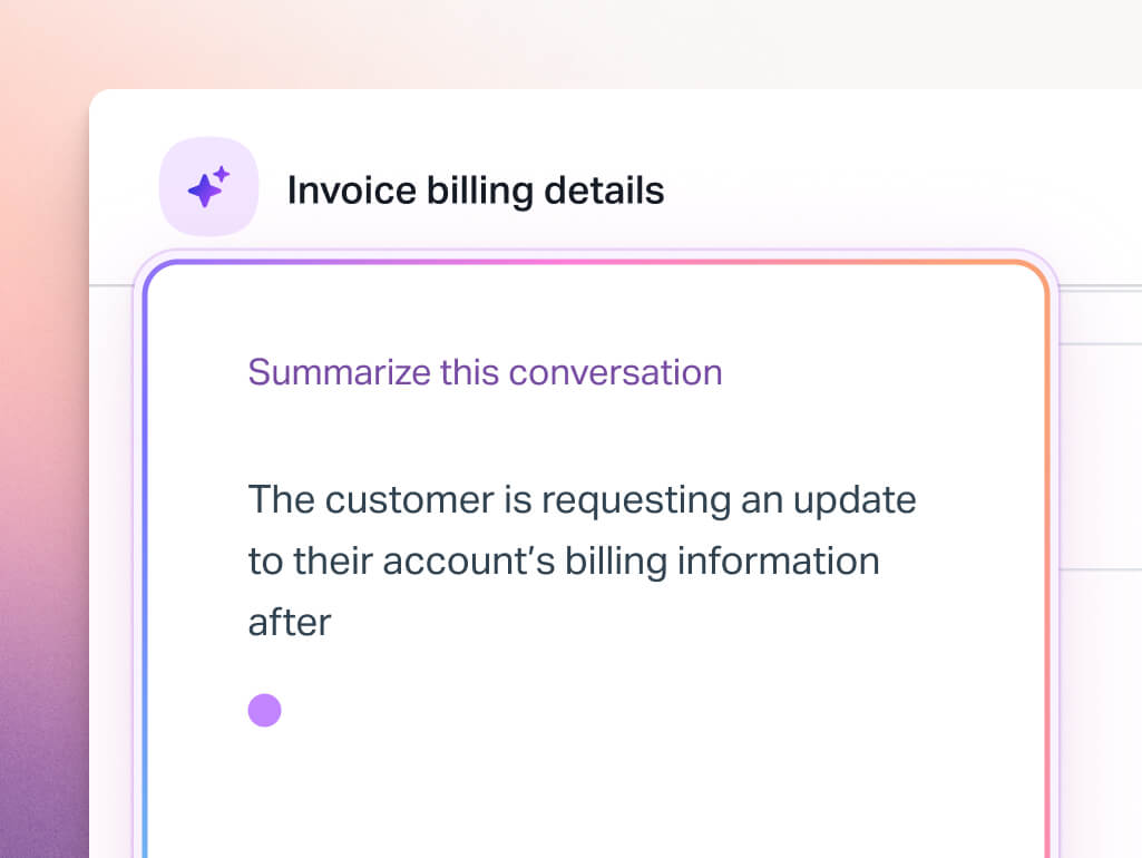Help Scout AI summarizing a customer conversation about invoice billing details
