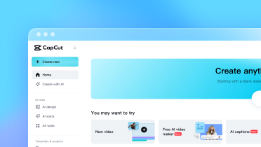 CapCut online video editor running in a web browser