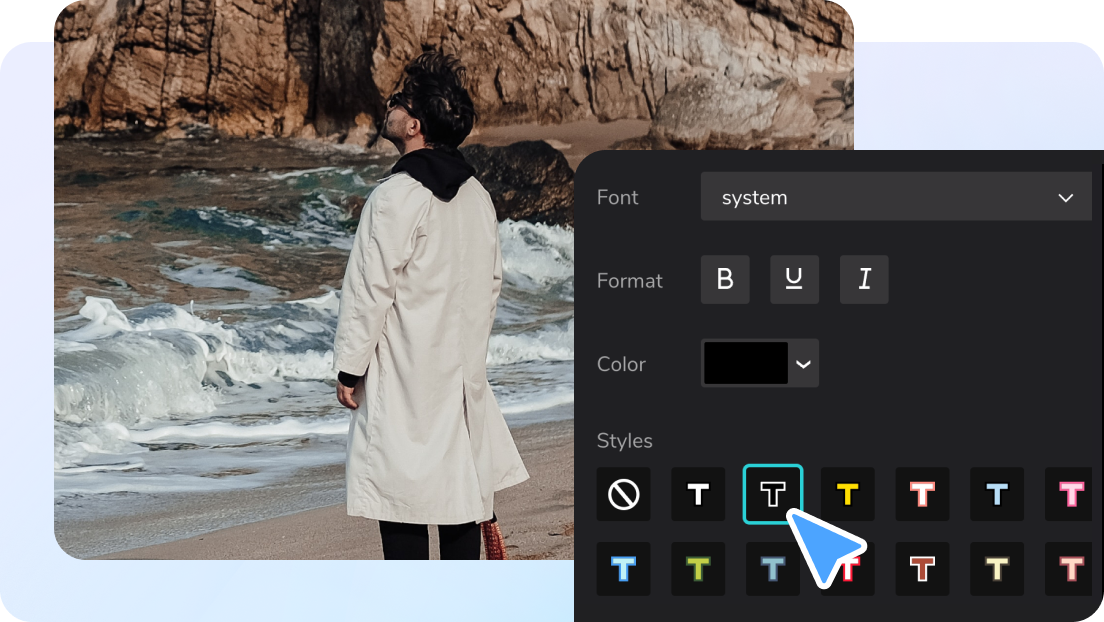 CapCut adding animated text overlays to a video