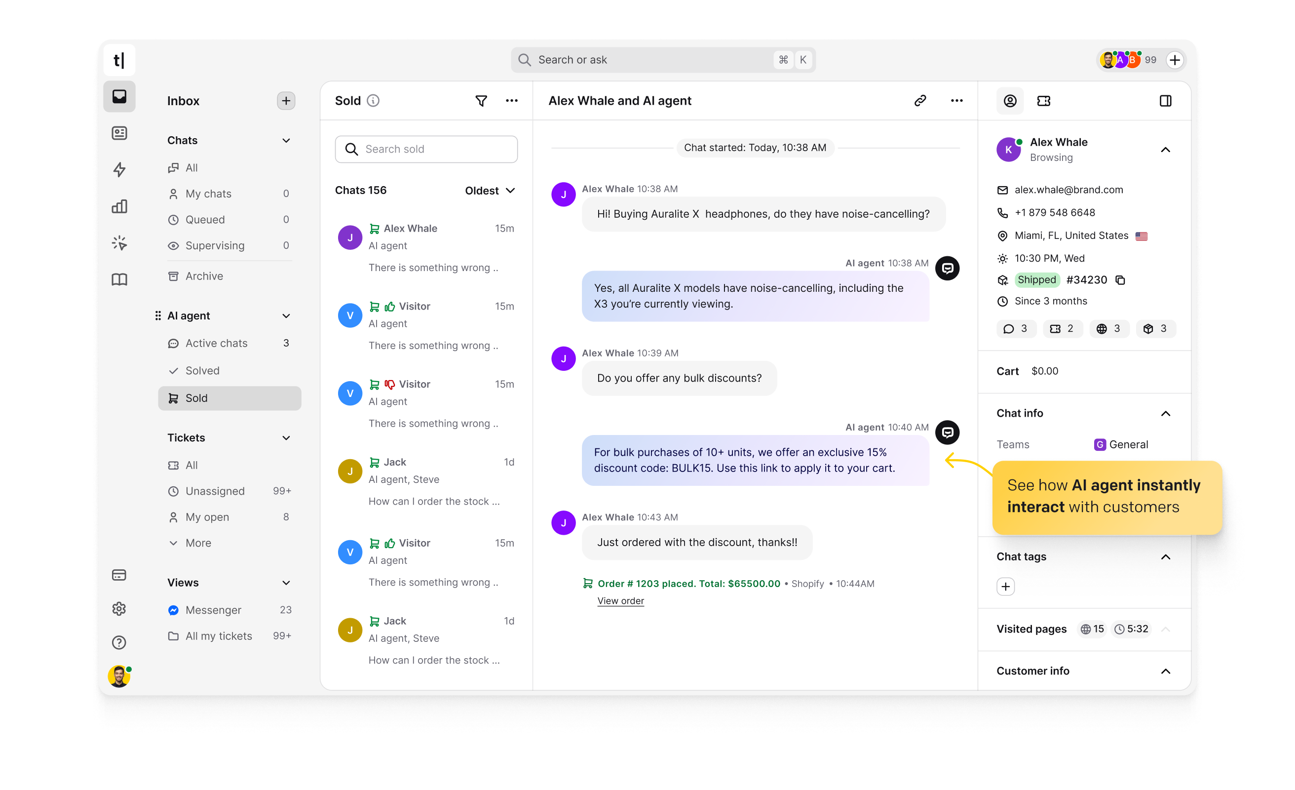 ChatBot resolving a customer support conversation automatically