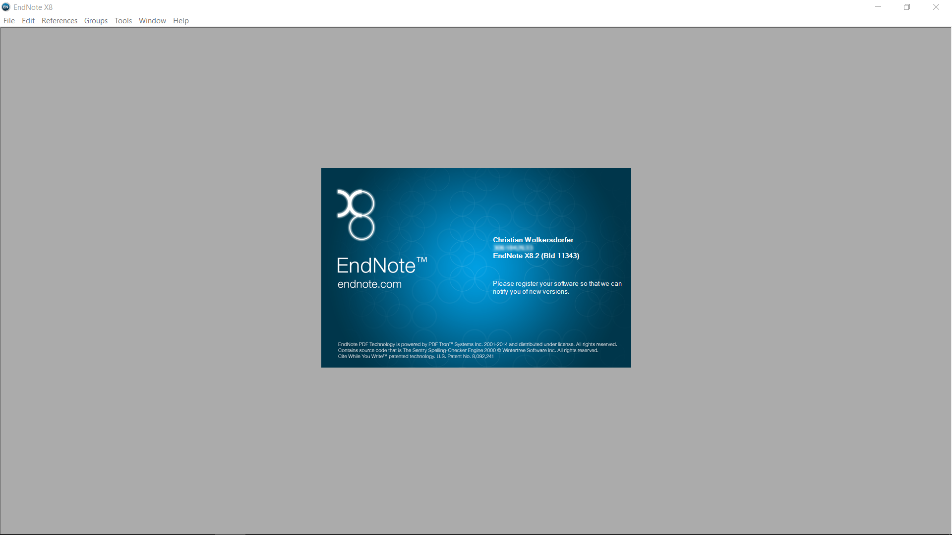EndNote library view showing organized references and PDF attachments