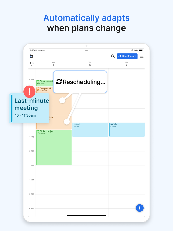 FlowSavvy scheduling hours settings showing custom work and personal time windows