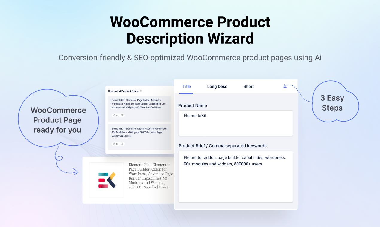 GetGenie dashboard overview showing keyword tracking and content generation tools