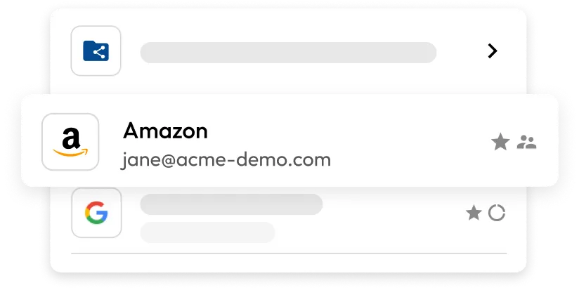 Keeper vault record for an Amazon login