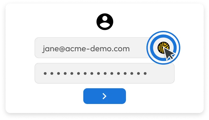 Keeper autofilling a login with KeeperFill