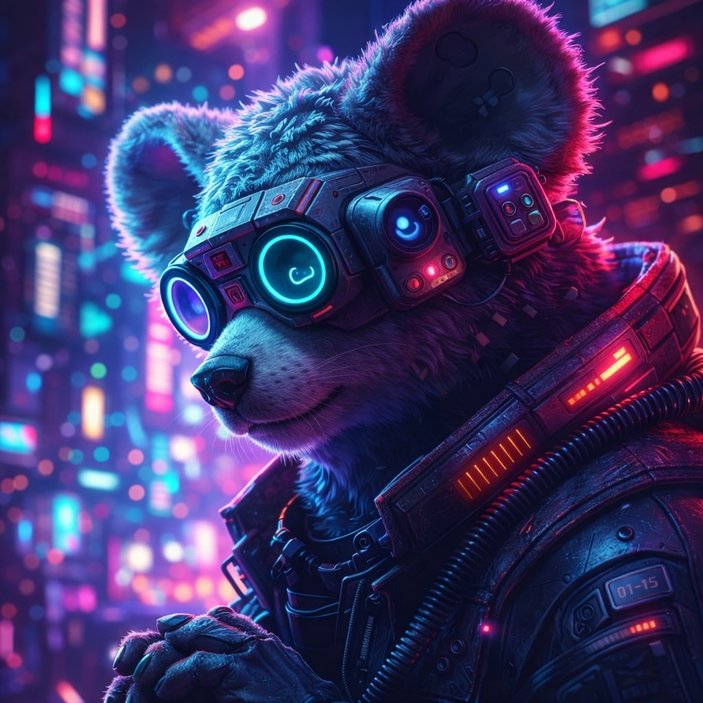 The Koala AI mascot, a cyberpunk koala wearing tech goggles