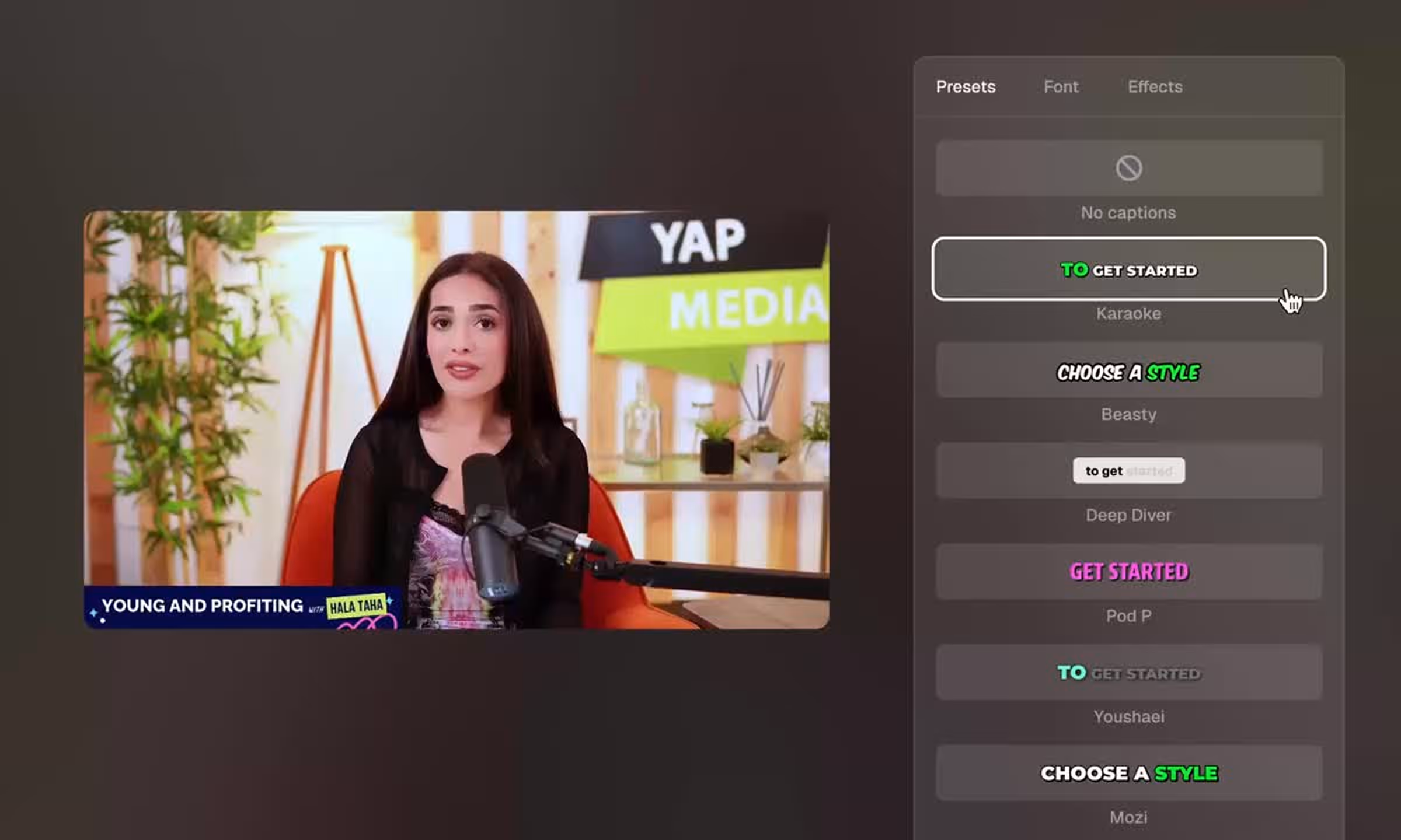 Opus Clip animated captions and emojis