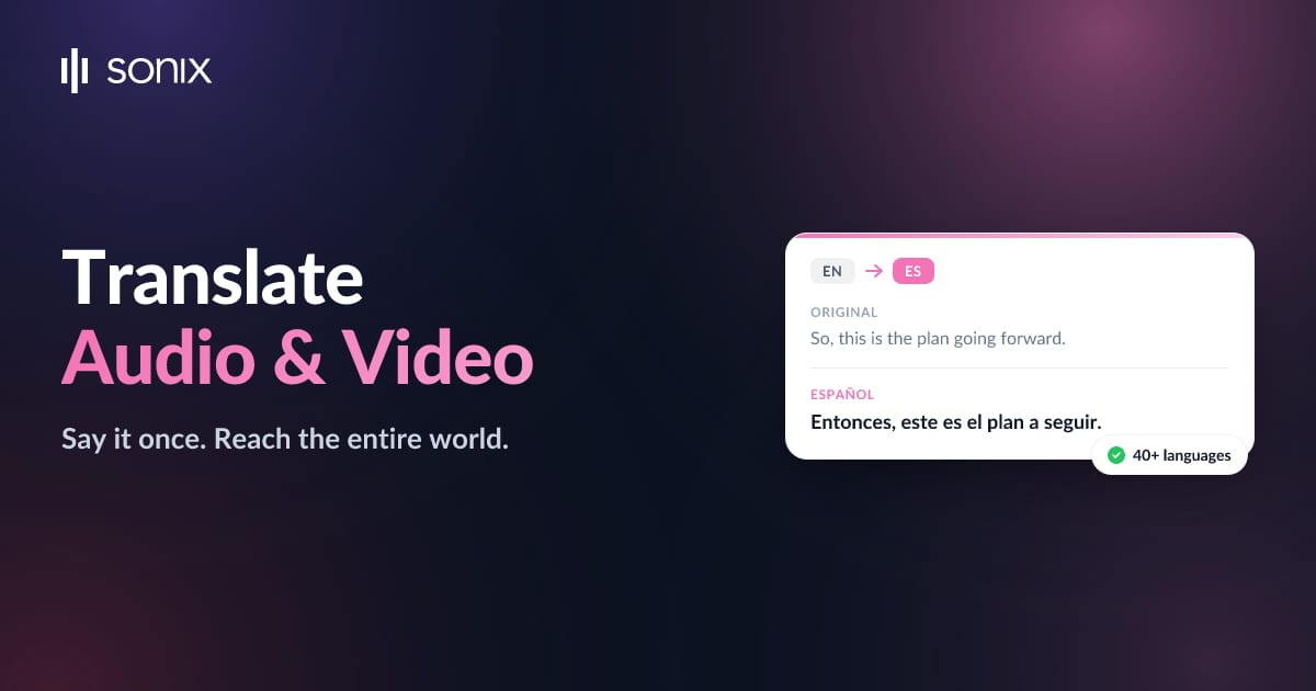 Sonix AI translation into multiple languages