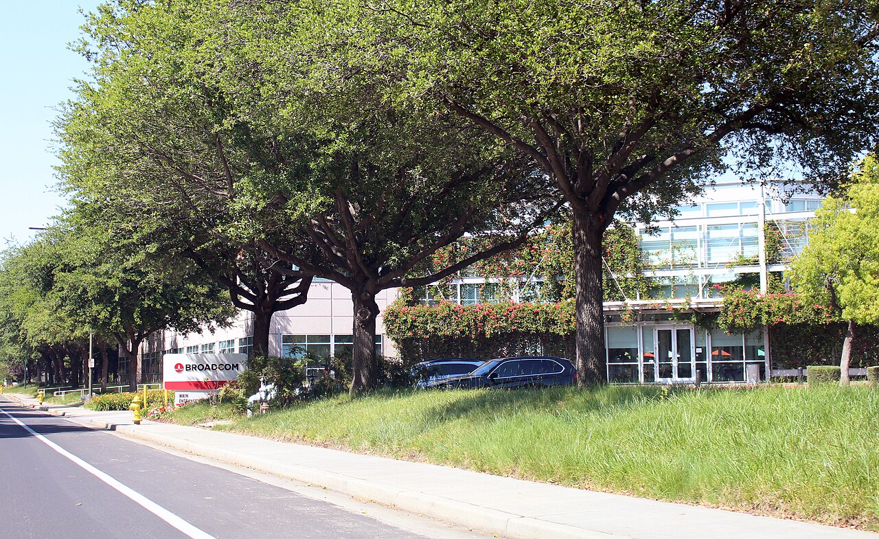 Broadcom headquarters in San Jose — Broadcom is co-developing and deploying OpenAI's custom AI accelerators